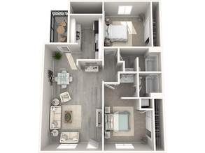Two Bedroom Two Bathroom 0208 floor plan